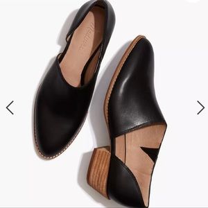 Madewell Womens The Lucie Black Leather Low Cut
Block Heel Ankle Booties size 9